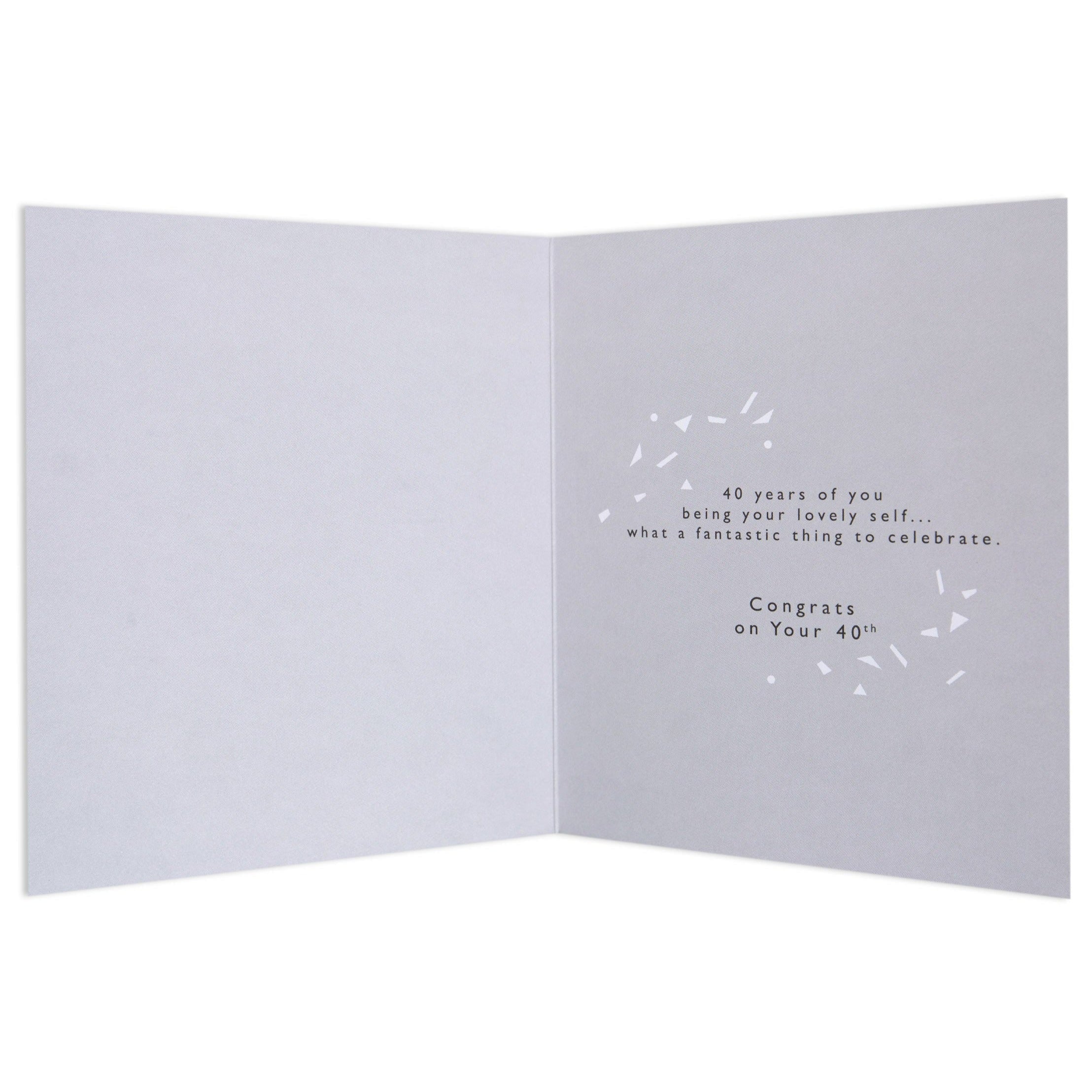 Stormy Blossoms Elegant 40th Birthday Card