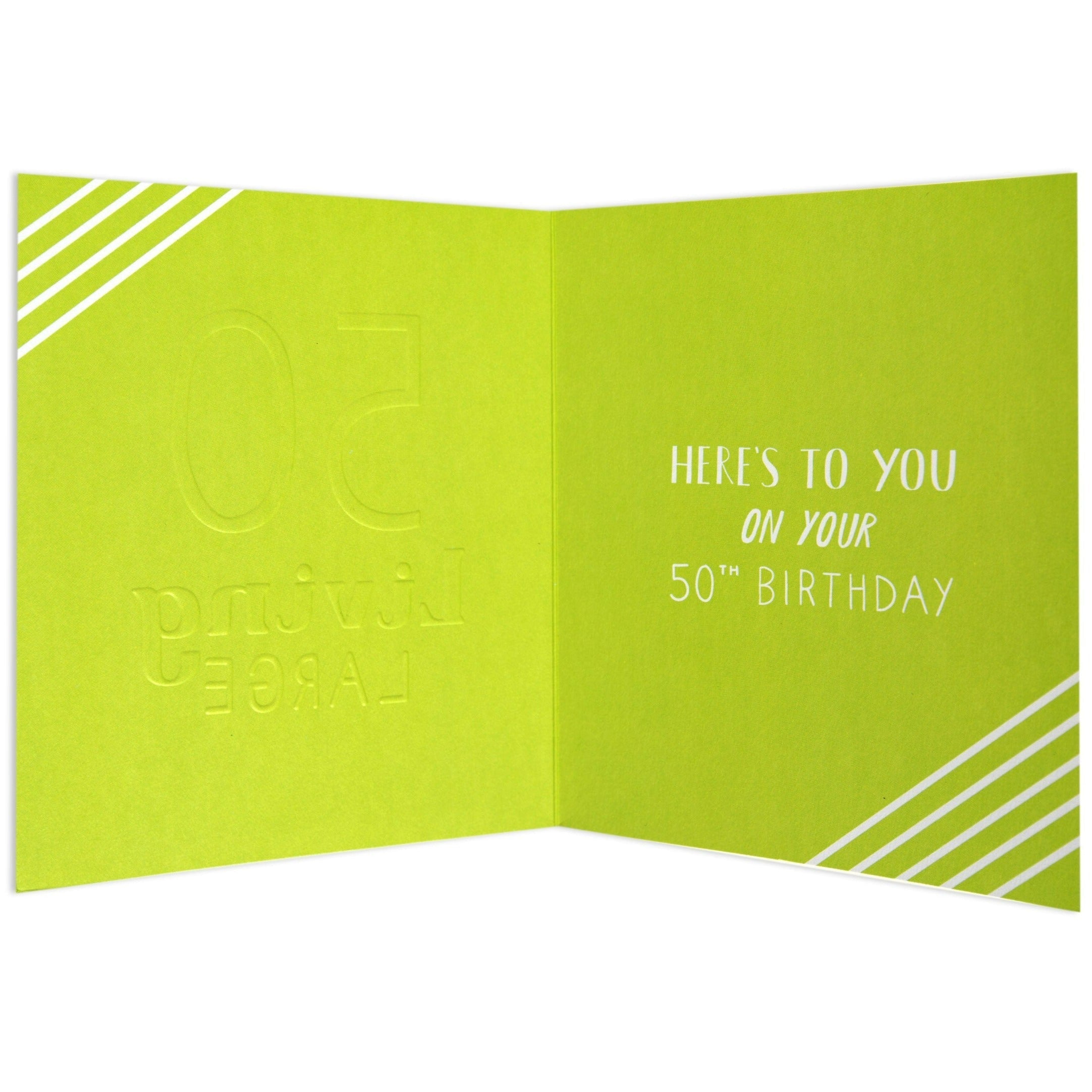 Living Large Stylish 50th Birthday Card