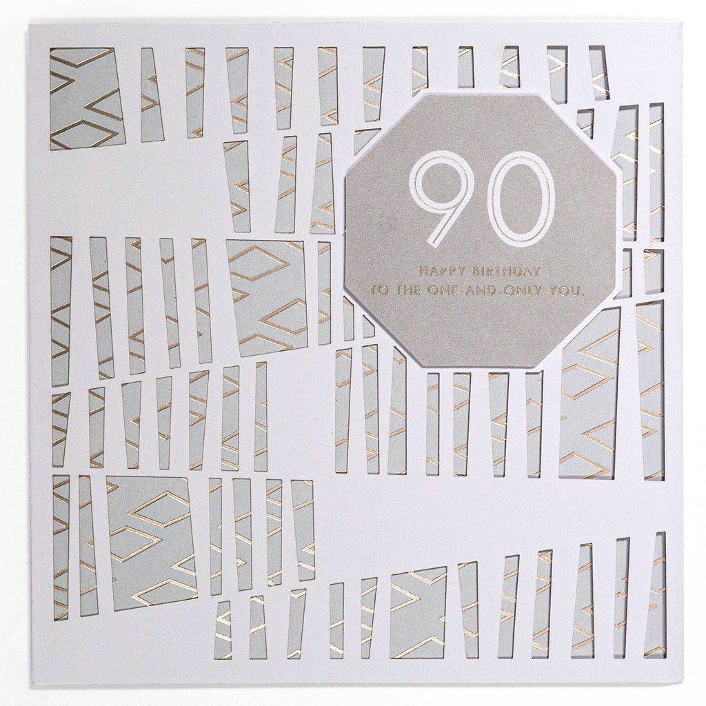 Contemporary Gold 90th Birthday Card