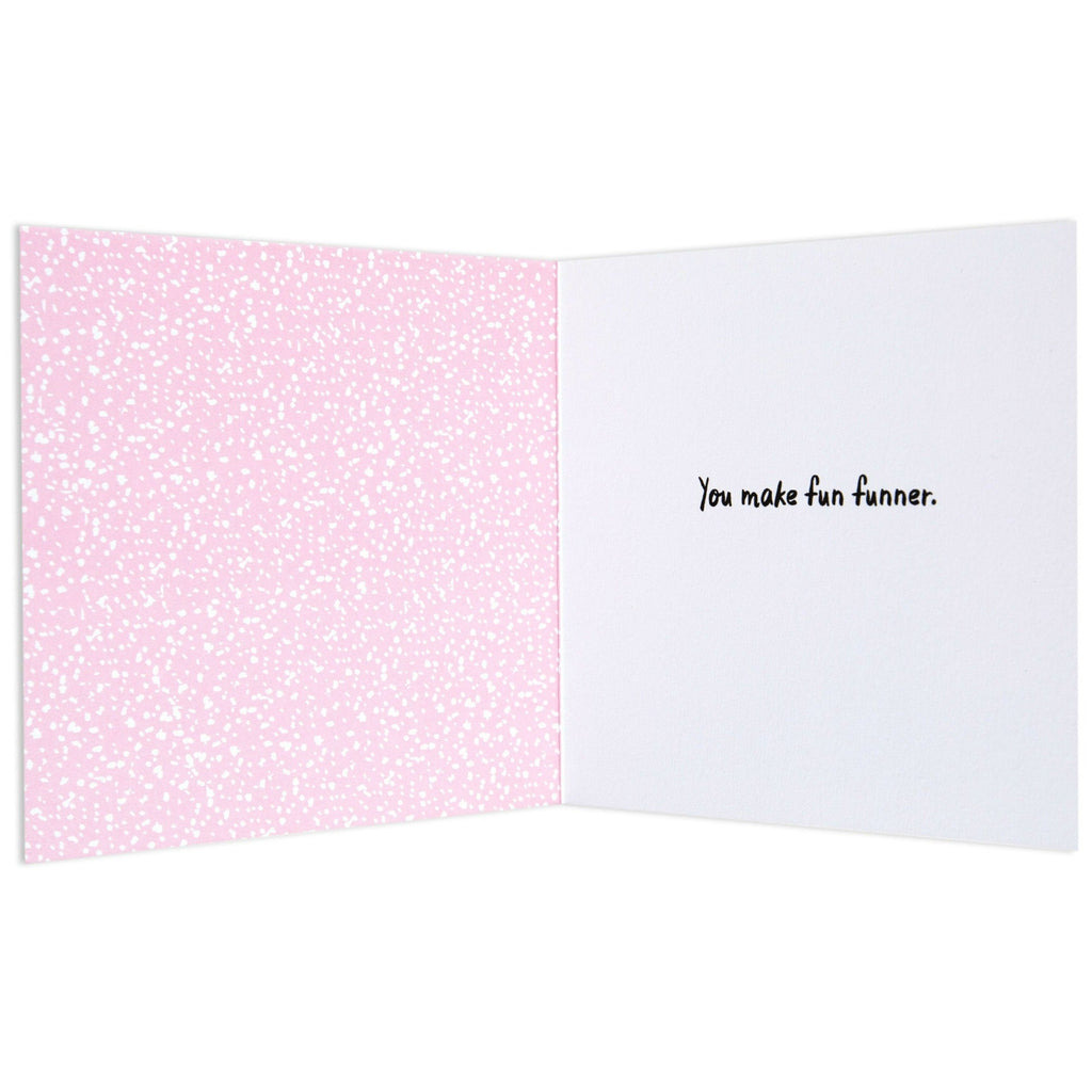 Flamingo on Roller Skates Fun Card