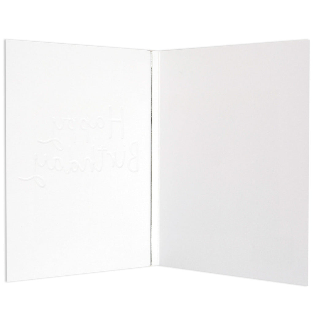 Pink Striped Blank Birthday Card
