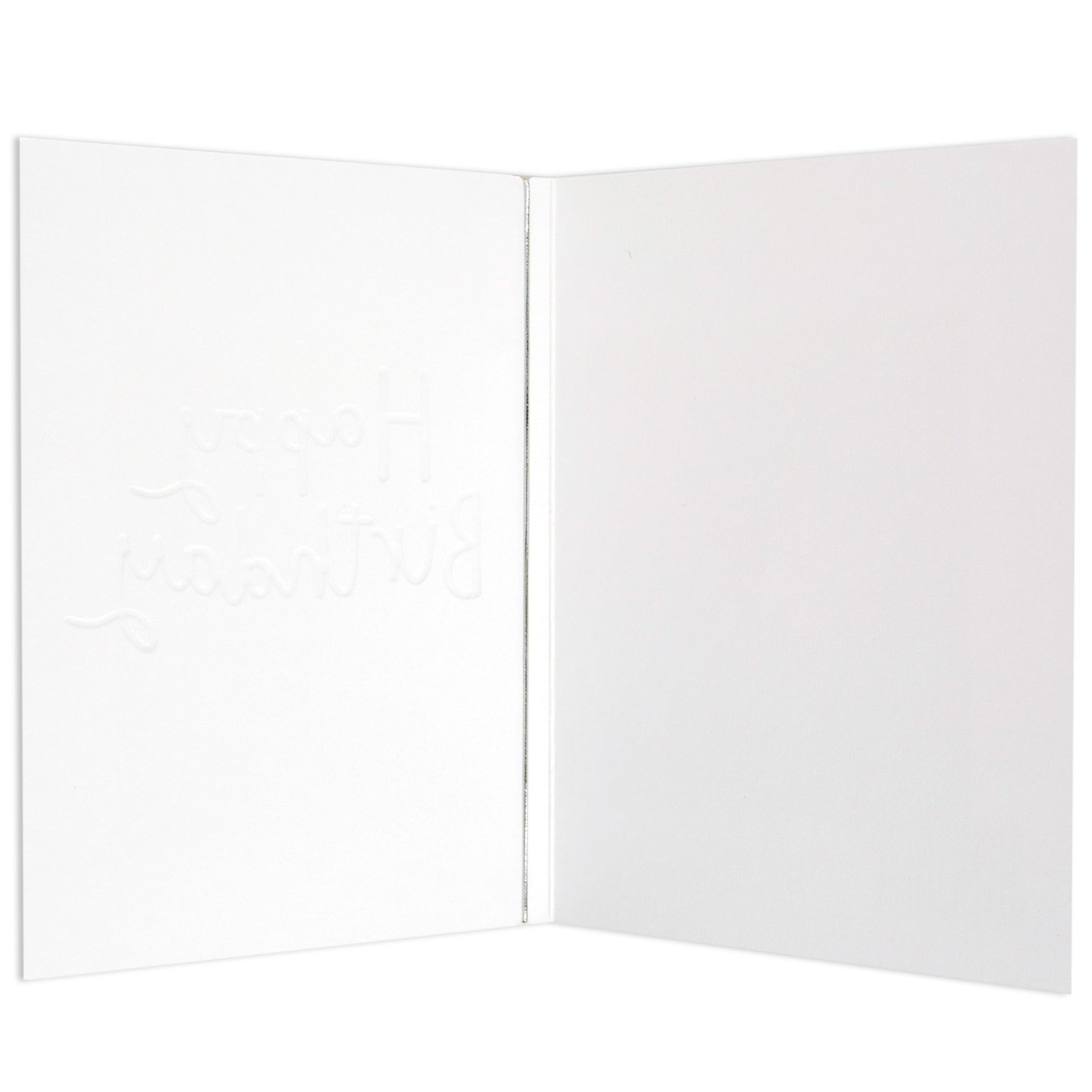 Pink Striped Blank Birthday Card