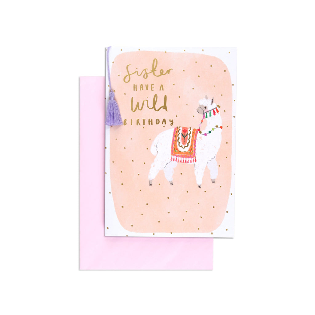 Wild Alpaca Sister Fun Cute Birthday Card