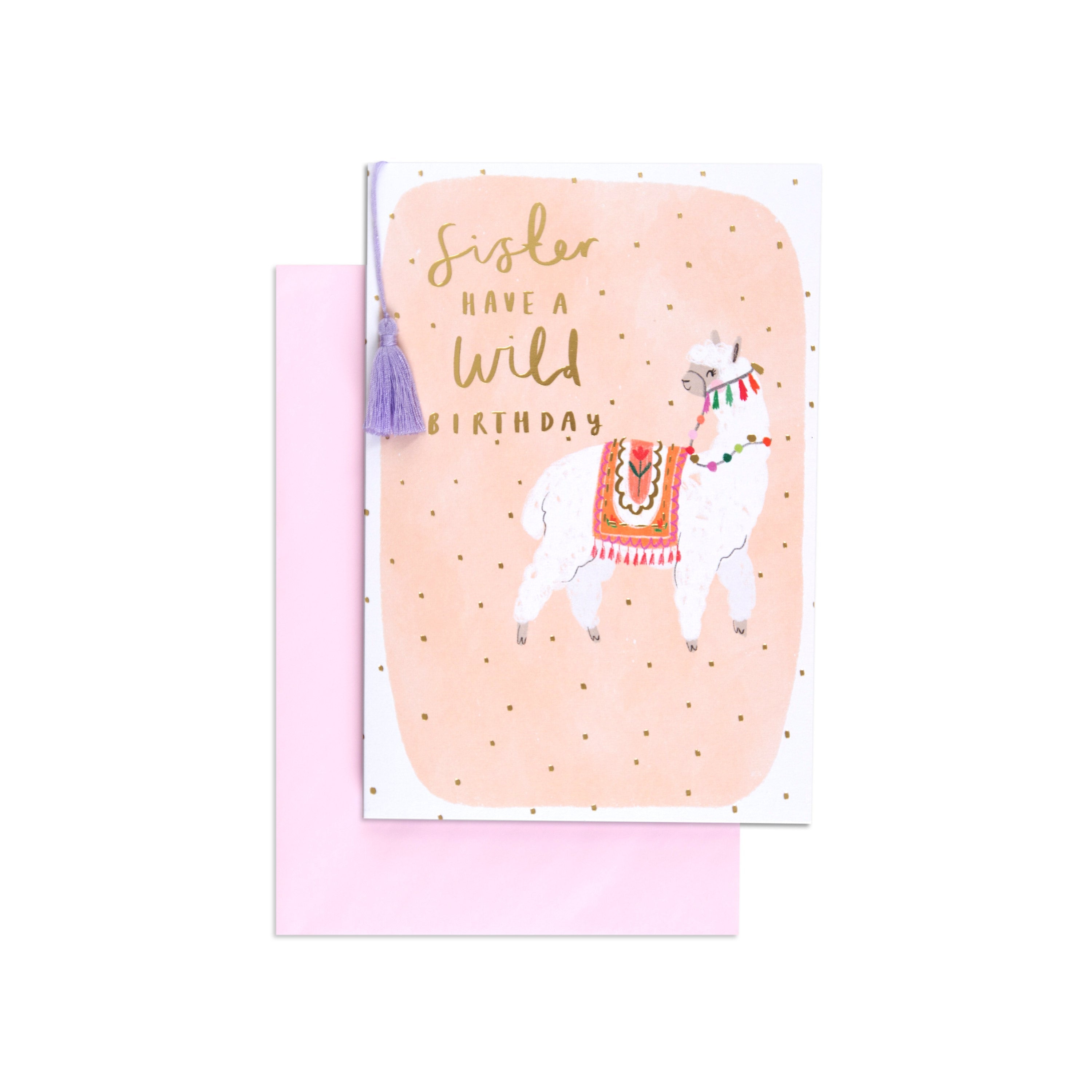 Wild Alpaca Sister Fun Cute Birthday Card