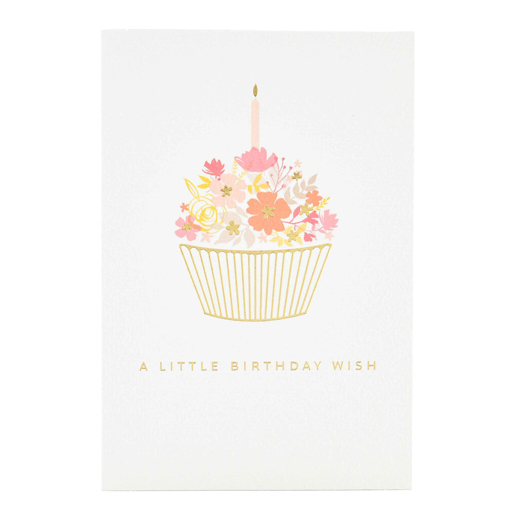 Signature Studio Birthday Card - Floral Cupcake