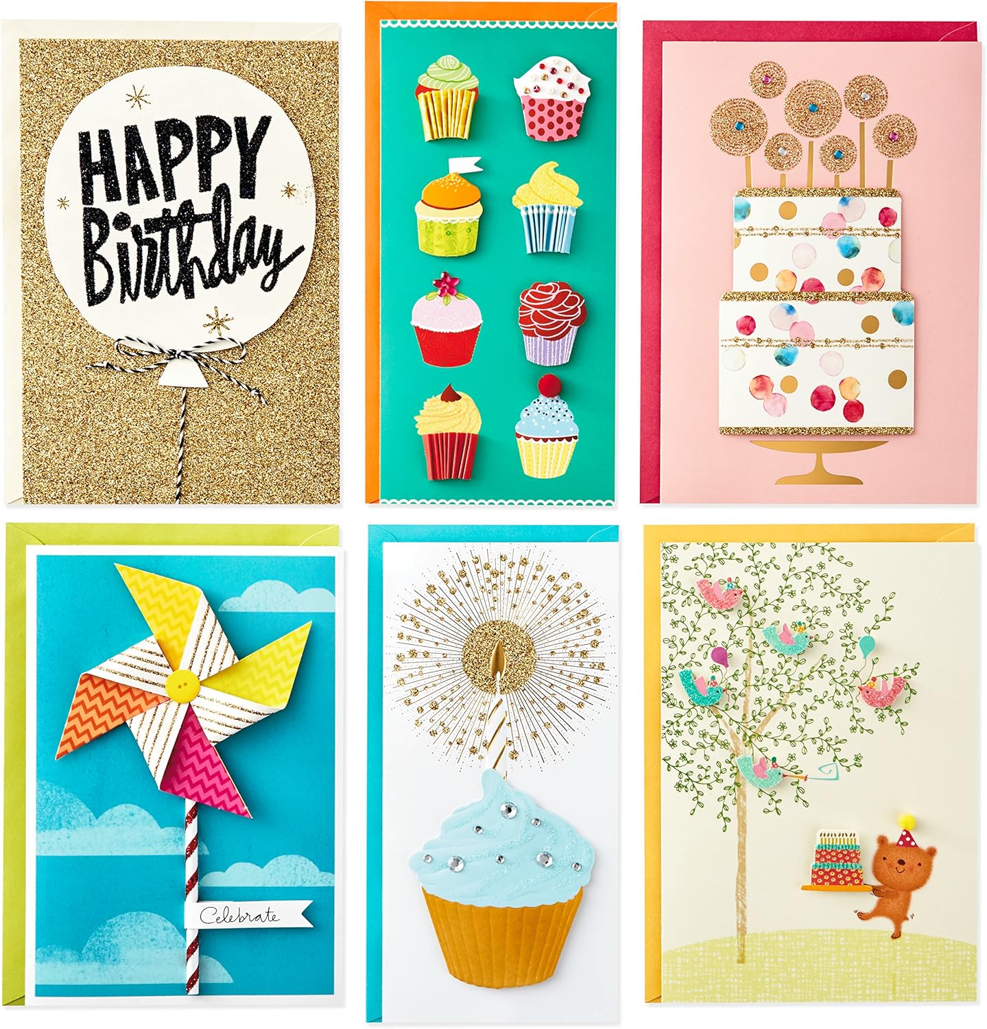 Hallmark All Occasion Handmade Boxed Set of Assorted Greeting Cards with Card Organizer (Pack of 24) Birthday, Baby, Wedding, Sympathy, Thinking of You, Thank You, Blank, Polka Dot Box