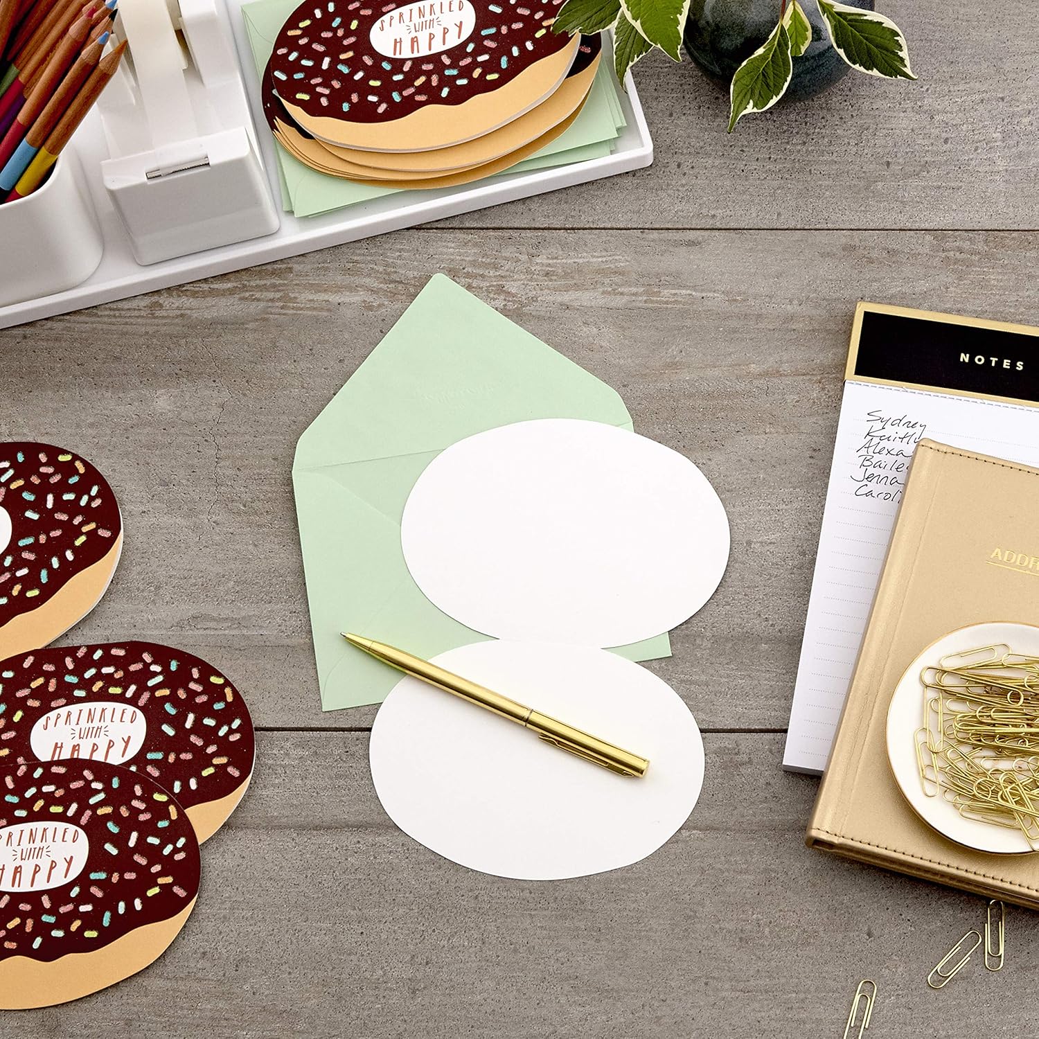 Hallmark Pack of Blank Cards, Donuts (15 Cards with Envelopes)