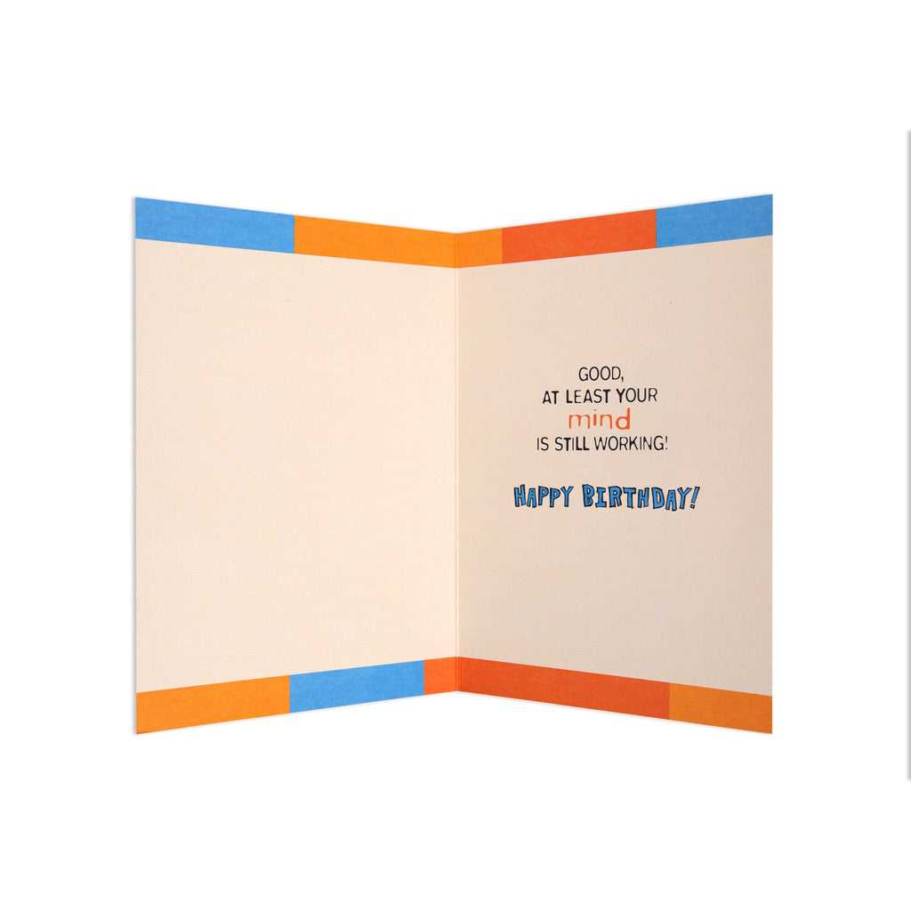 One Year Older Colourful Funny Riddle Birthday Card