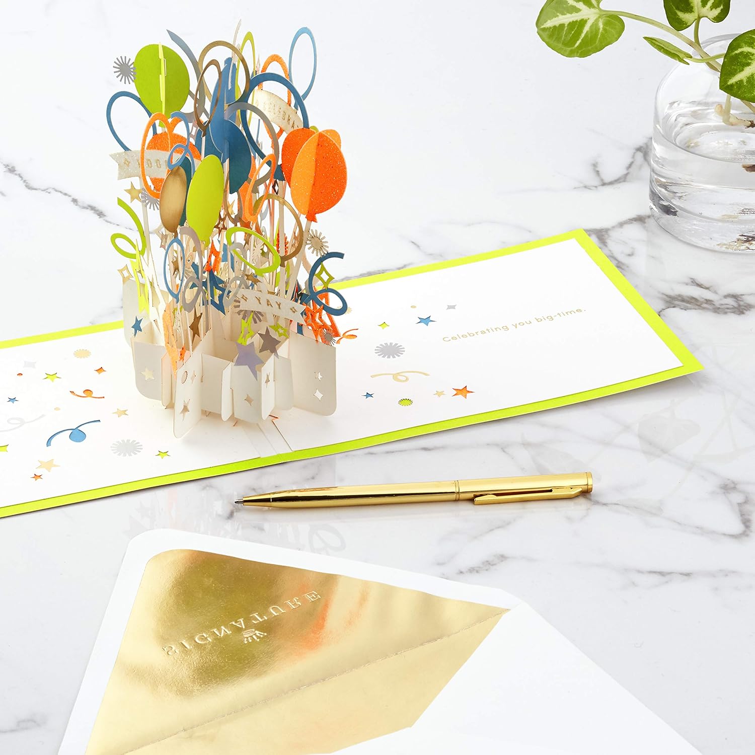 Hallmark Signature Paper Wonder Pop Up Congratulations or Birthday Card (Celebrate)